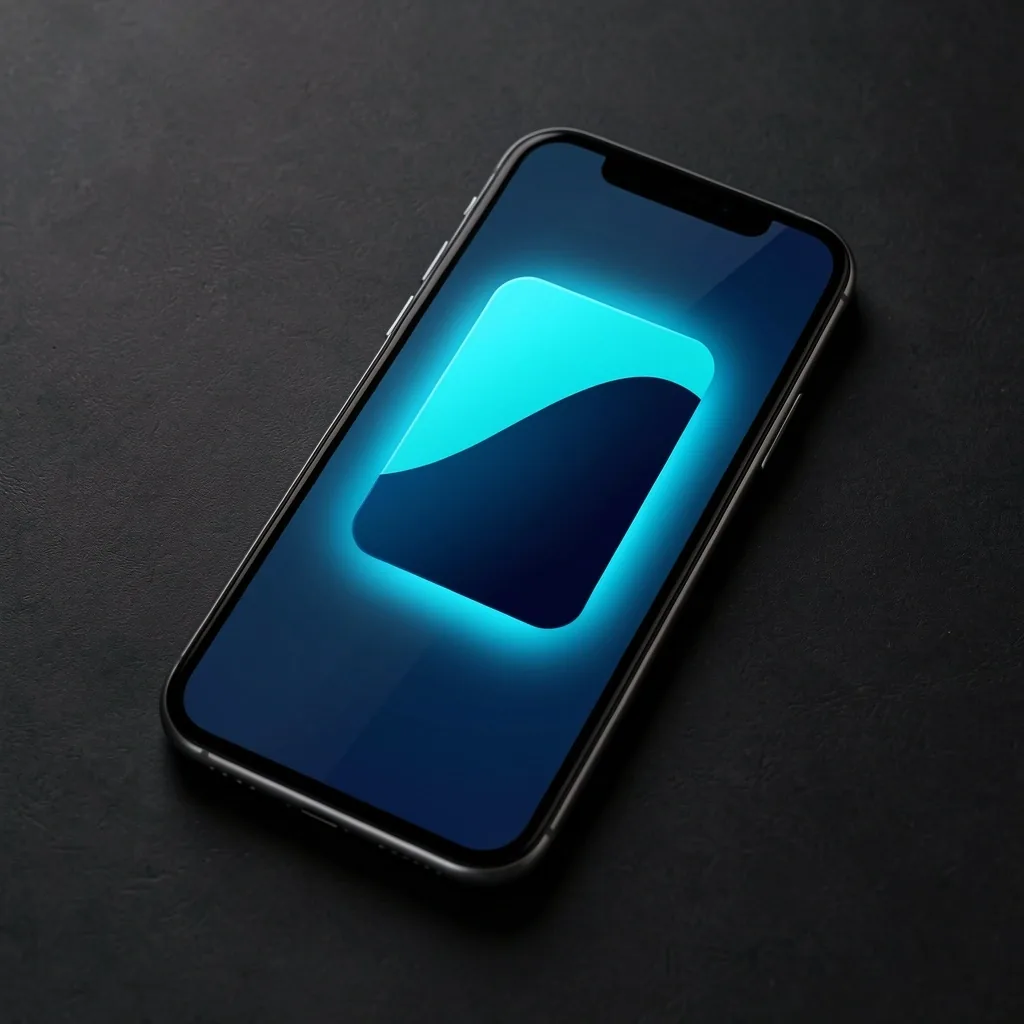 Smartphone con tarjeta virtual en pantalla