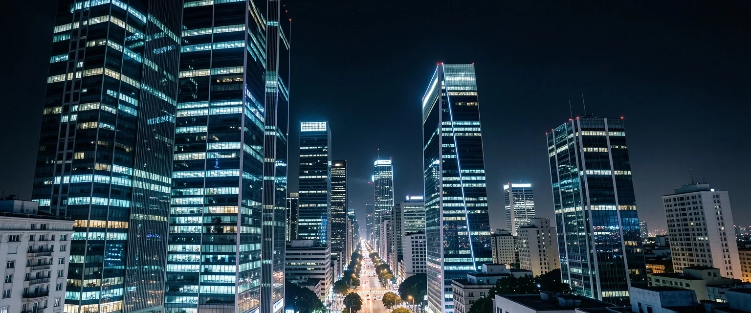 Distrito financiero de Buenos Aires de noche